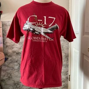 Vintage Boeing C-17 Globemaster Airplane T Shirt Charleston AFB USA Men’s L
